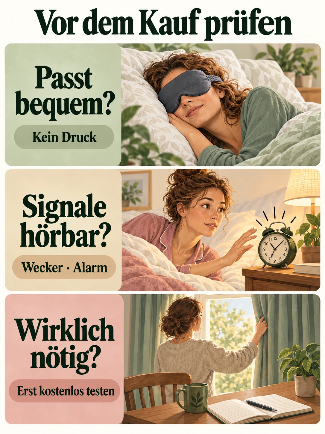 Besser schlafen: kleine Hilfen für ruhigere Abende Kaufkriterien: bequemer Sitz, wahrnehmbare Signale und kostenlose Möglichkeiten zuerst prüfen