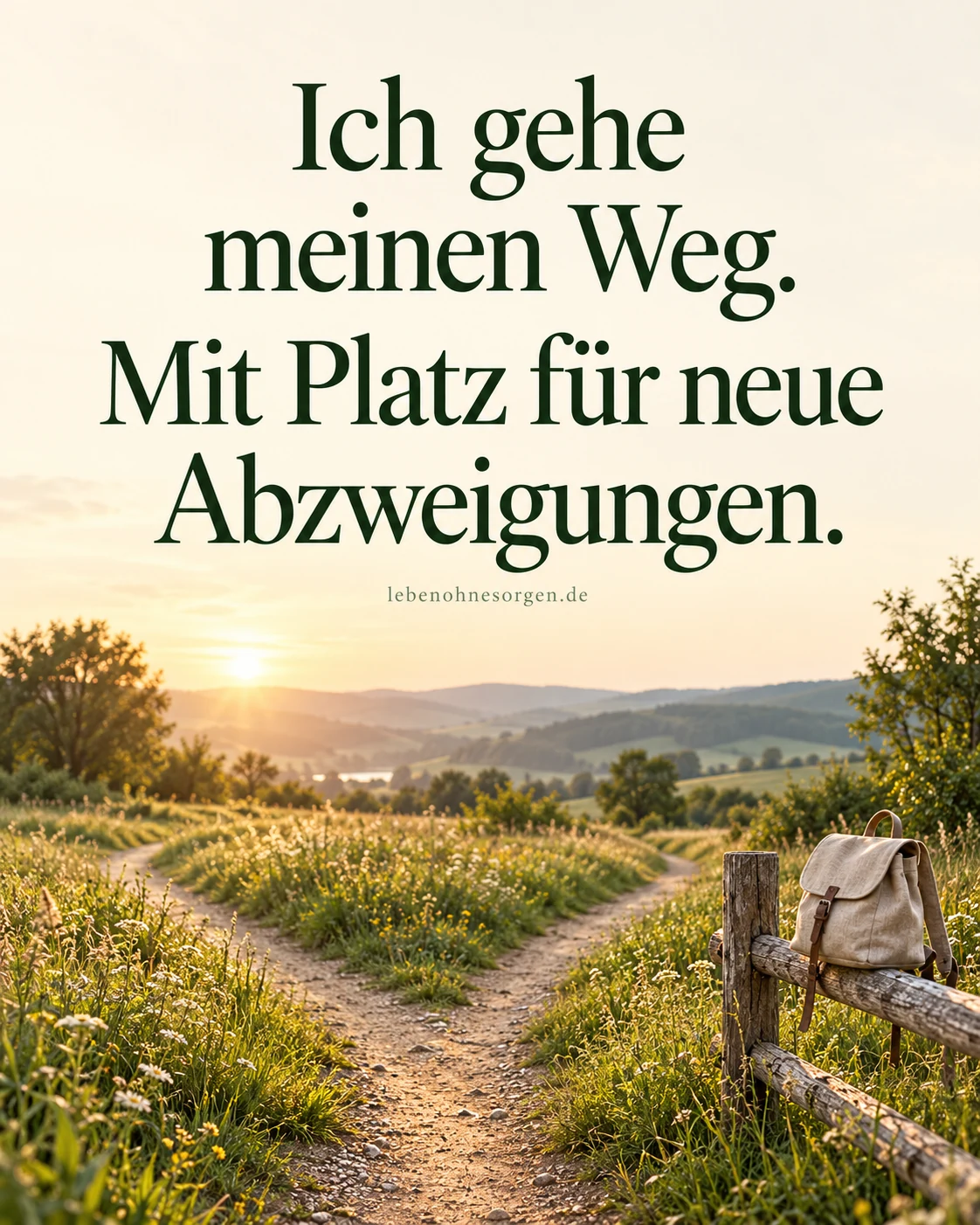 Sprüche über den Weg des Lebens Den eigenen Weg gehen: Ich gehe meinen Weg. Mit Platz für neue Abzweigungen.