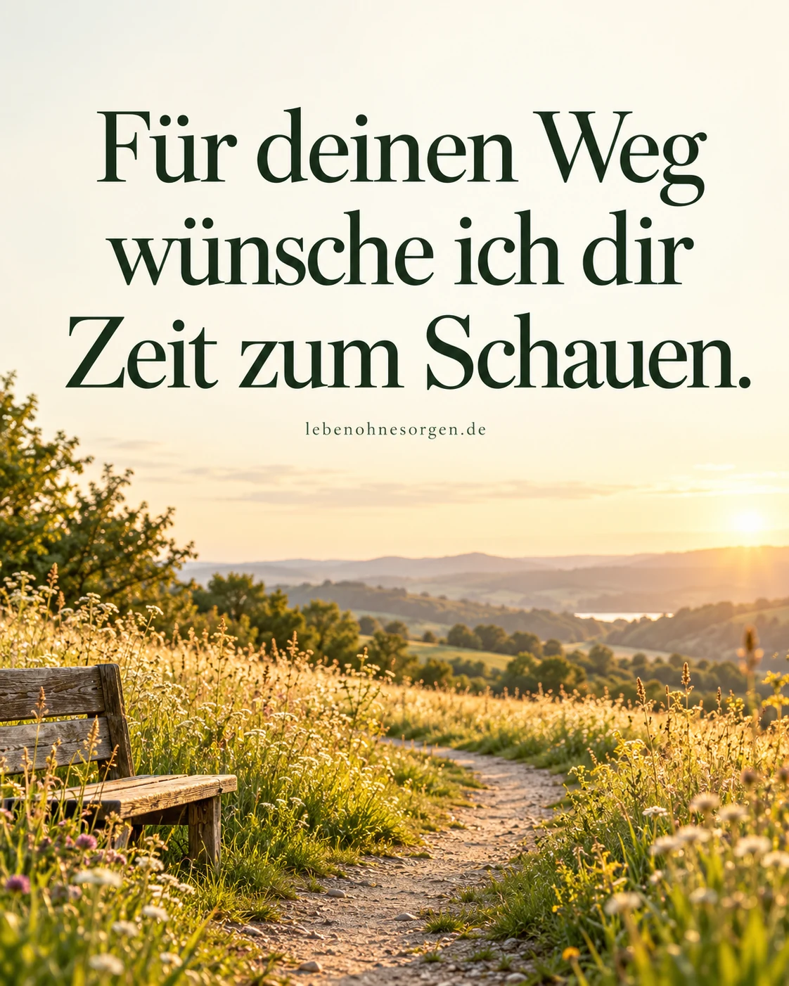 Sprüche über den Weg des Lebens Spruchkarte Lebensweg: Für deinen Weg wünsche ich dir Zeit zum Schauen.