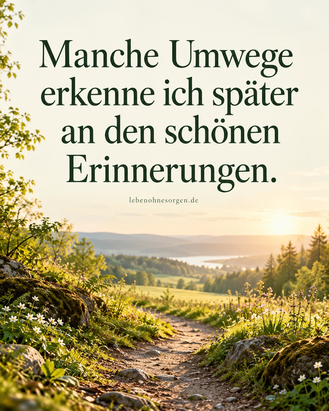 Sprüche über den Weg des Lebens Umwege und neue Richtungen: Manche Umwege erkenne ich später an den schönen Erinnerungen.